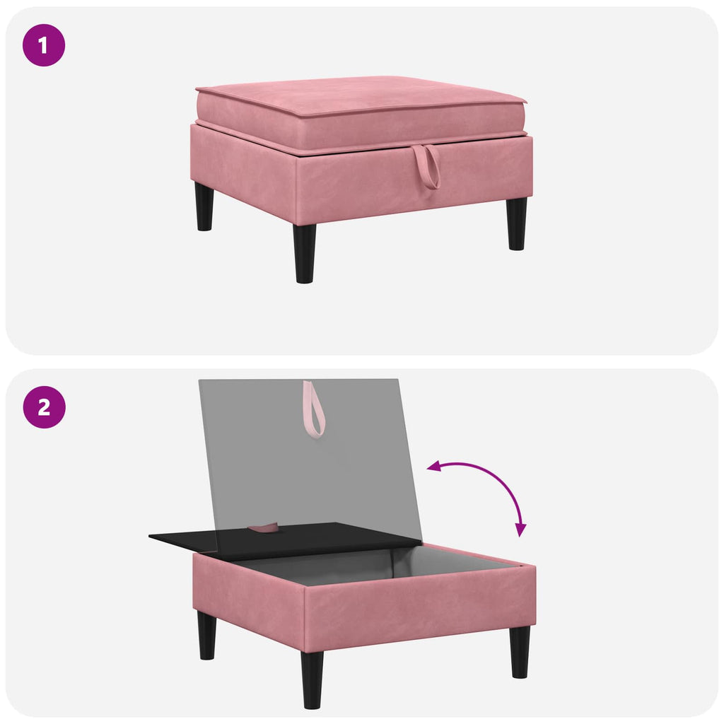 Sofa-Hocker mit Stauraum Rosa Samt