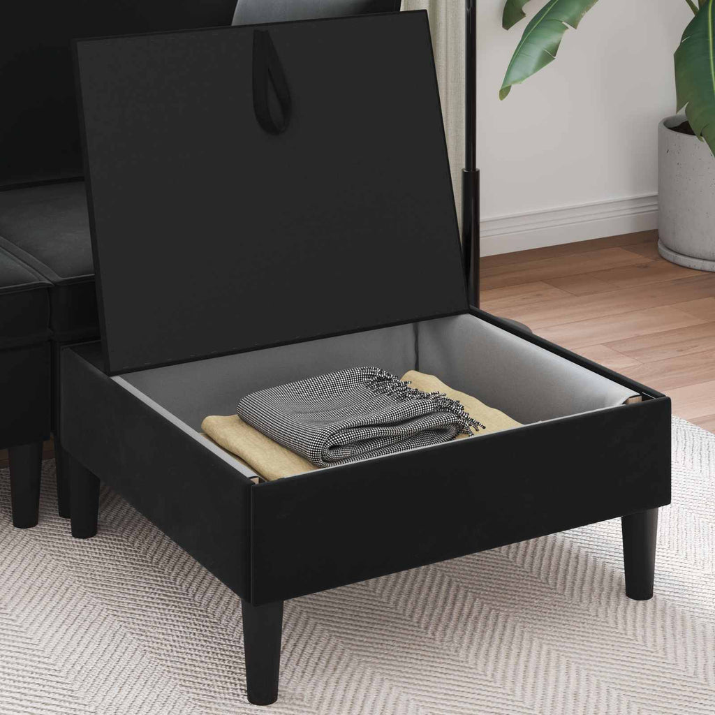 Sofa-Hocker mit Stauraum Schwarz Samt