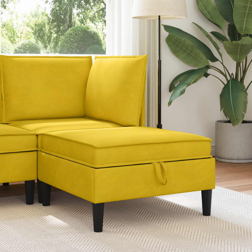 Sofa-Hocker mit Stauraum Gelb Samt