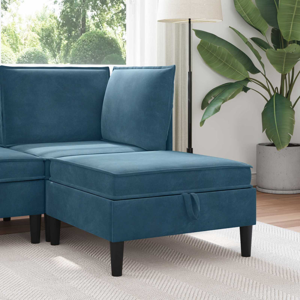 Sofa-Hocker mit Stauraum Blau Samt