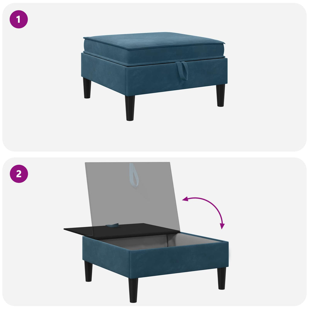 Sofa-Hocker mit Stauraum Blau Samt
