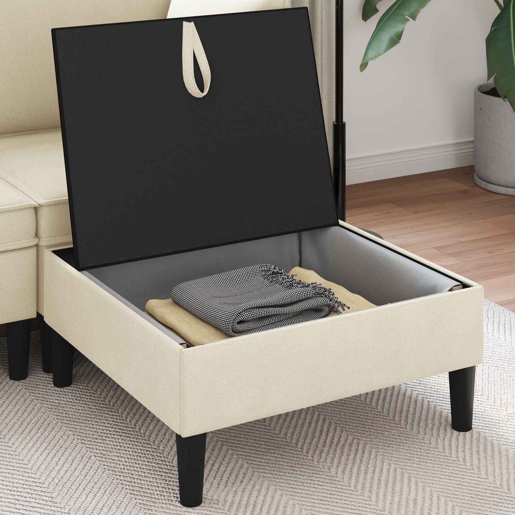 Sofa-Hocker mit Stauraum Creme Samt