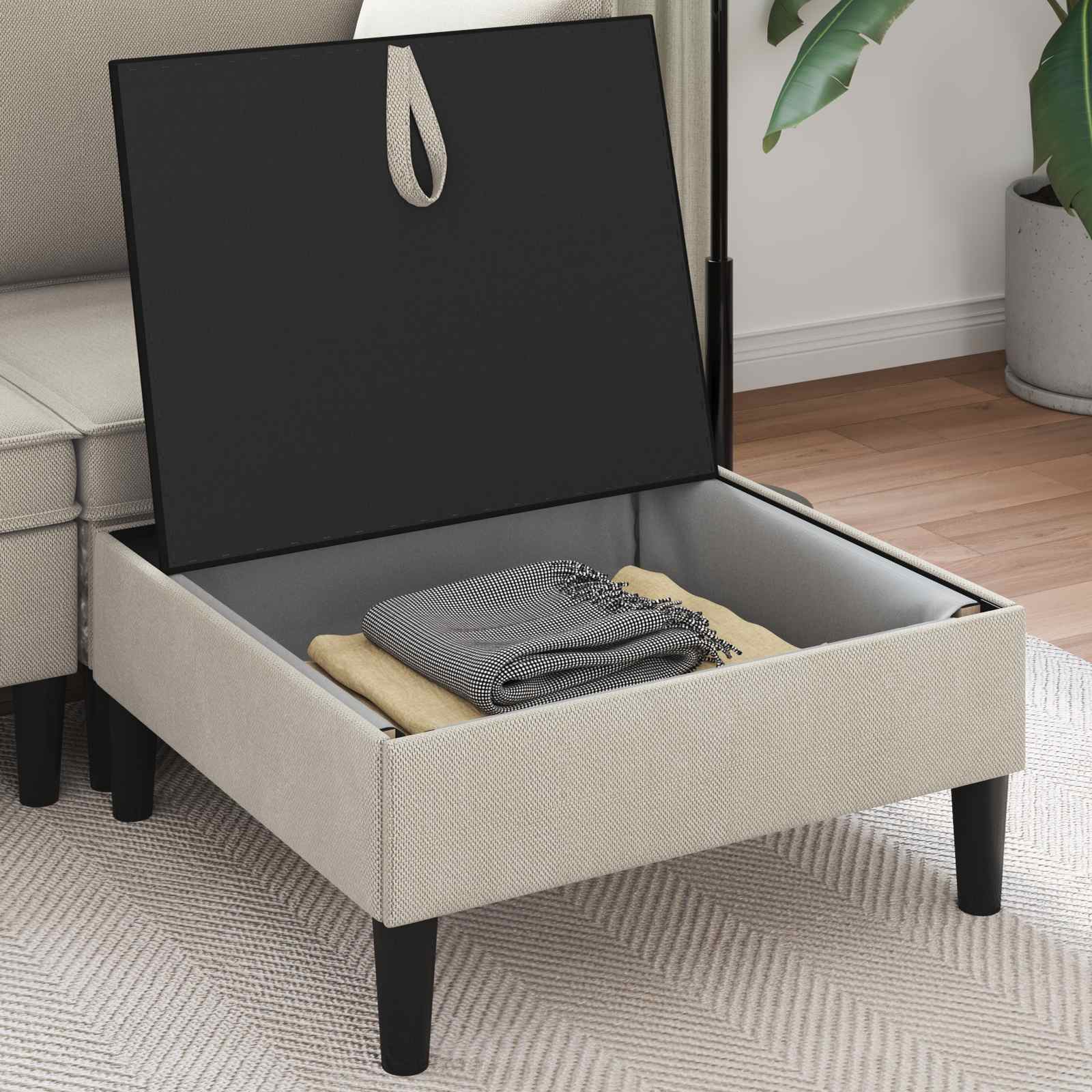 Sofa-Hocker mit Stauraum Hafer Samt