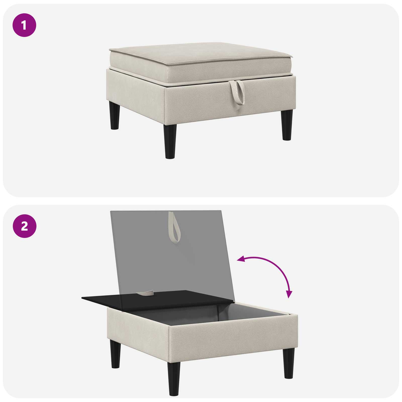 Sofa-Hocker mit Stauraum Hafer Samt