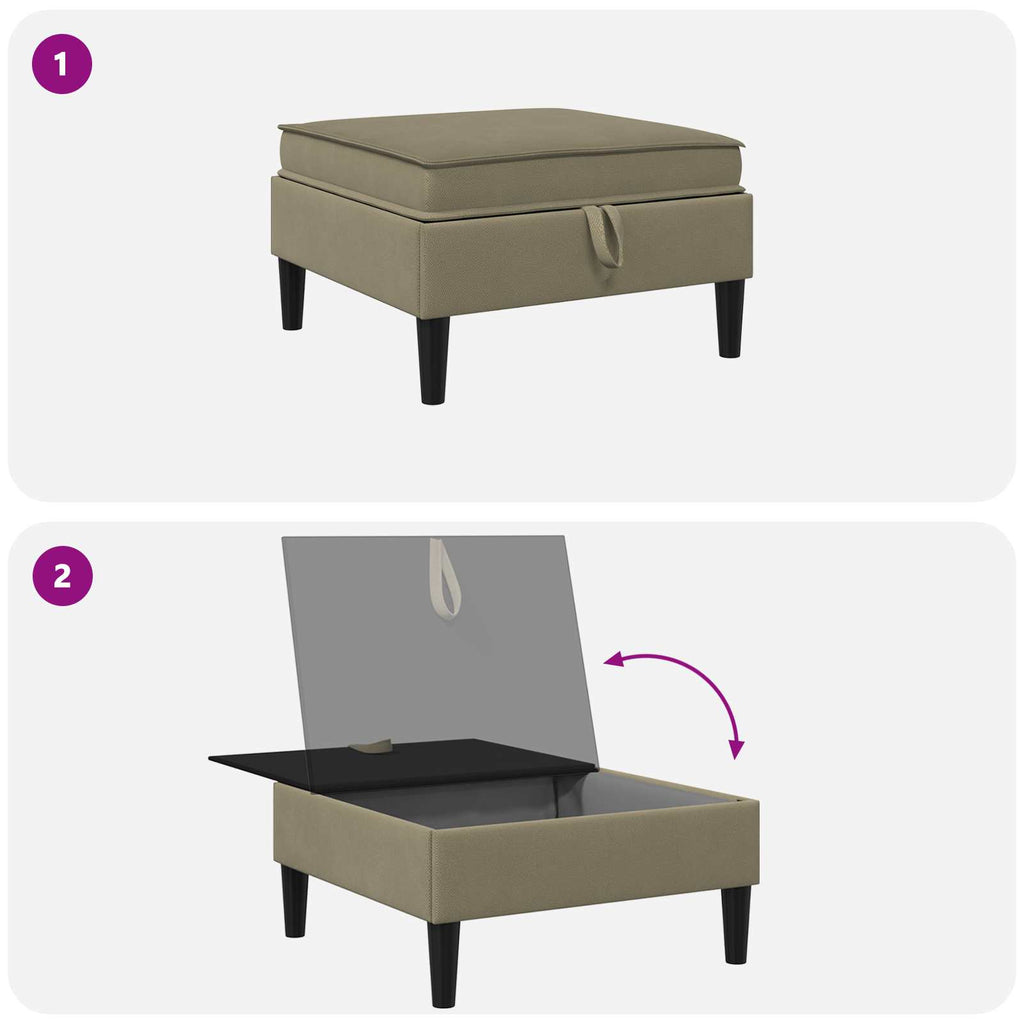 Sofa-Hocker mit Stauraum Khaki Samt