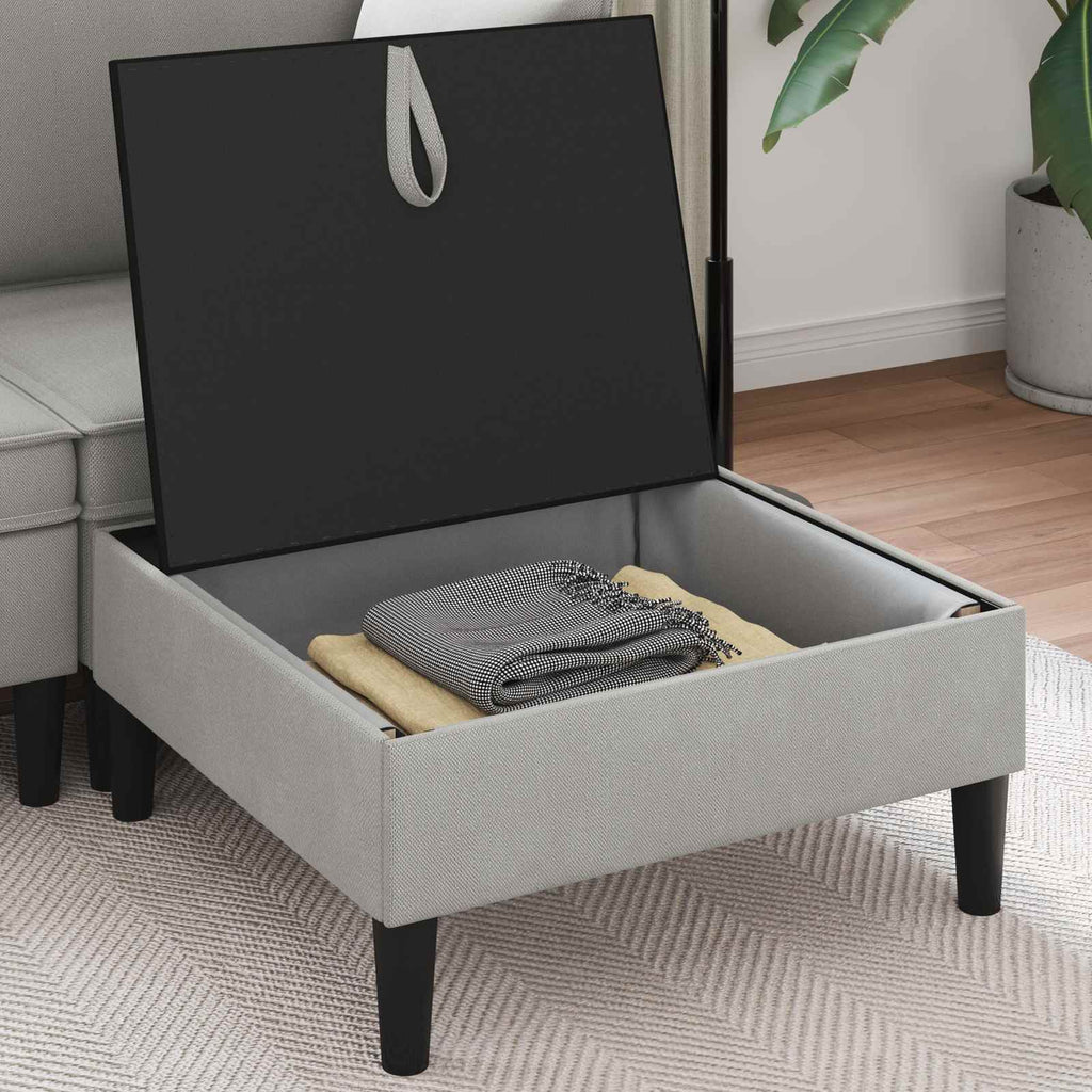 Sofa-Hocker mit Stauraum Hellgrau Samt