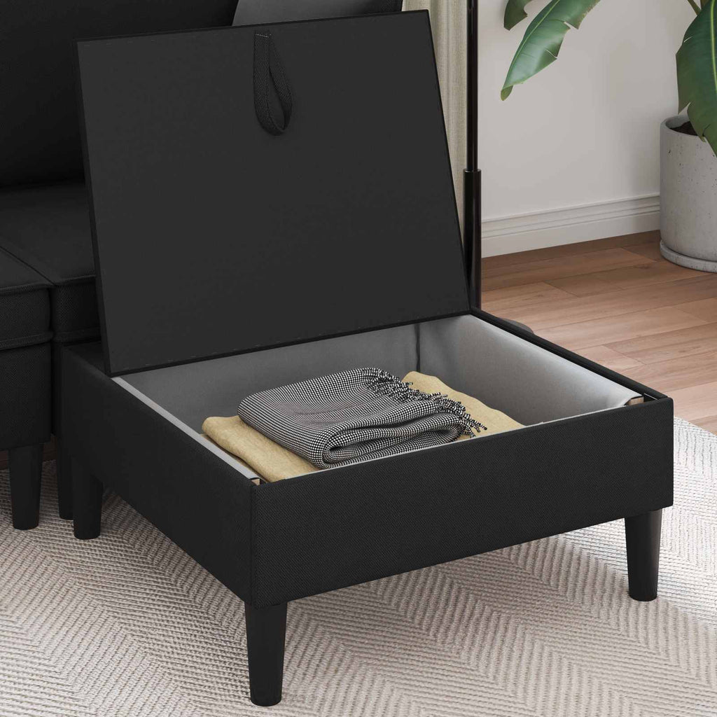 Sofa-Hocker mit Stauraum Schwarz Samt