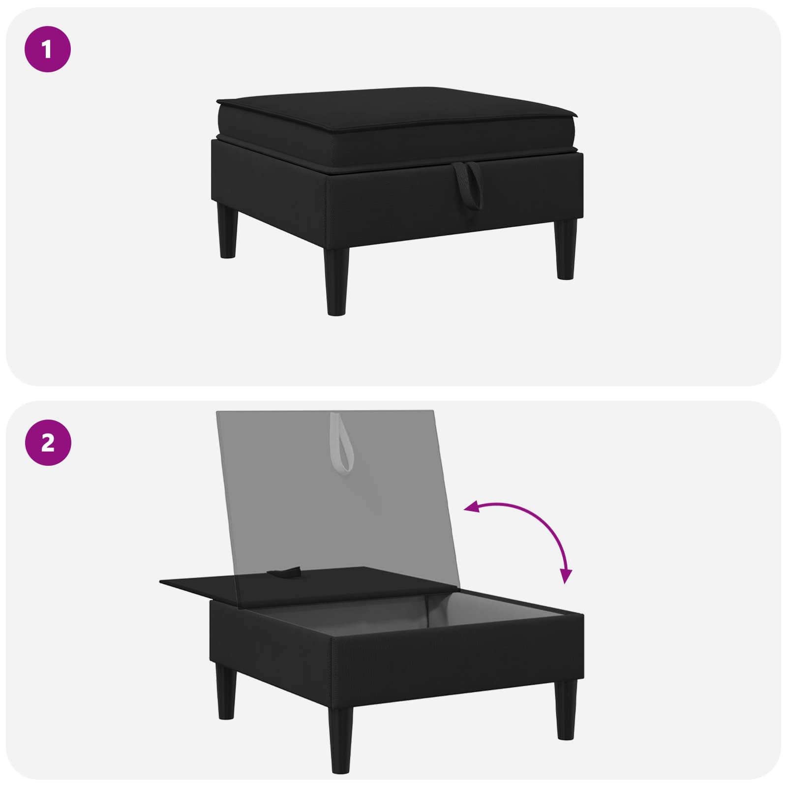 Sofa-Hocker mit Stauraum Schwarz Samt