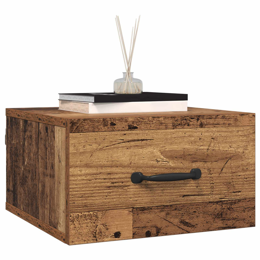 Nachttisch mit Schubladen Altholz 35 x 35 x 20 cm Holzwerkstoff