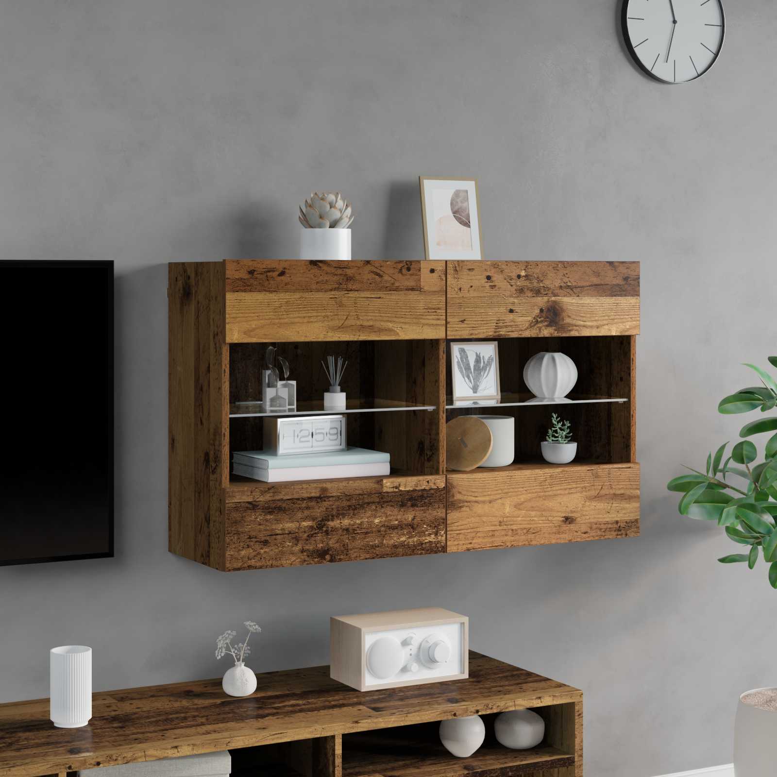 TV-Wandschrank Altholz 98,5 x 30 x 60,5 cm Holzwerkstoff