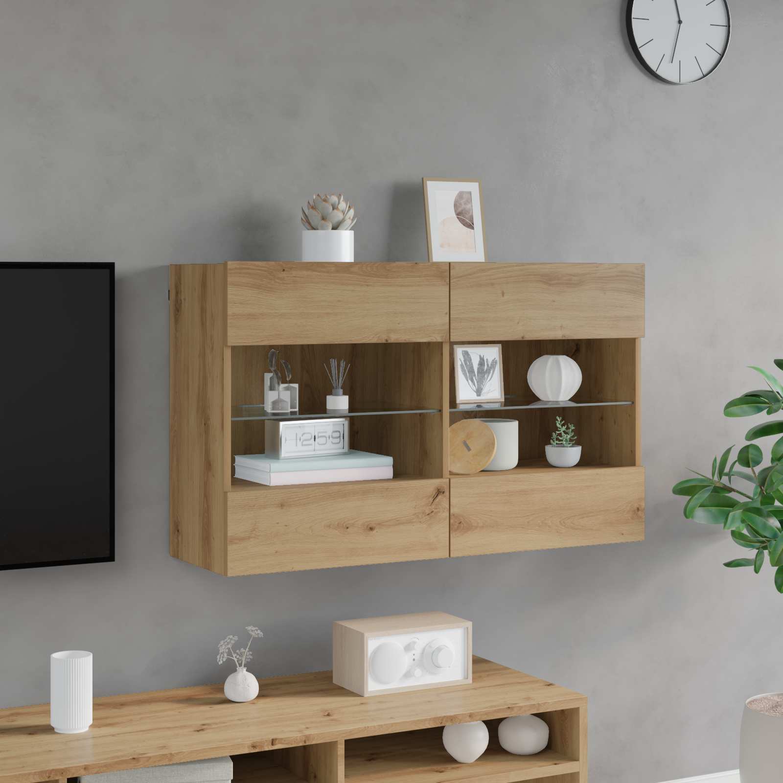 TV-Wandschrank Artisan-Eiche 98,5 x 30 x 60,5 cm Holzwerkstoff