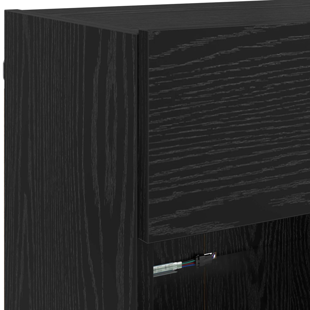 TV-Wandschrank mit LED Schwarz Eichen-Optik 98,5 x 30 x 60,5 cm