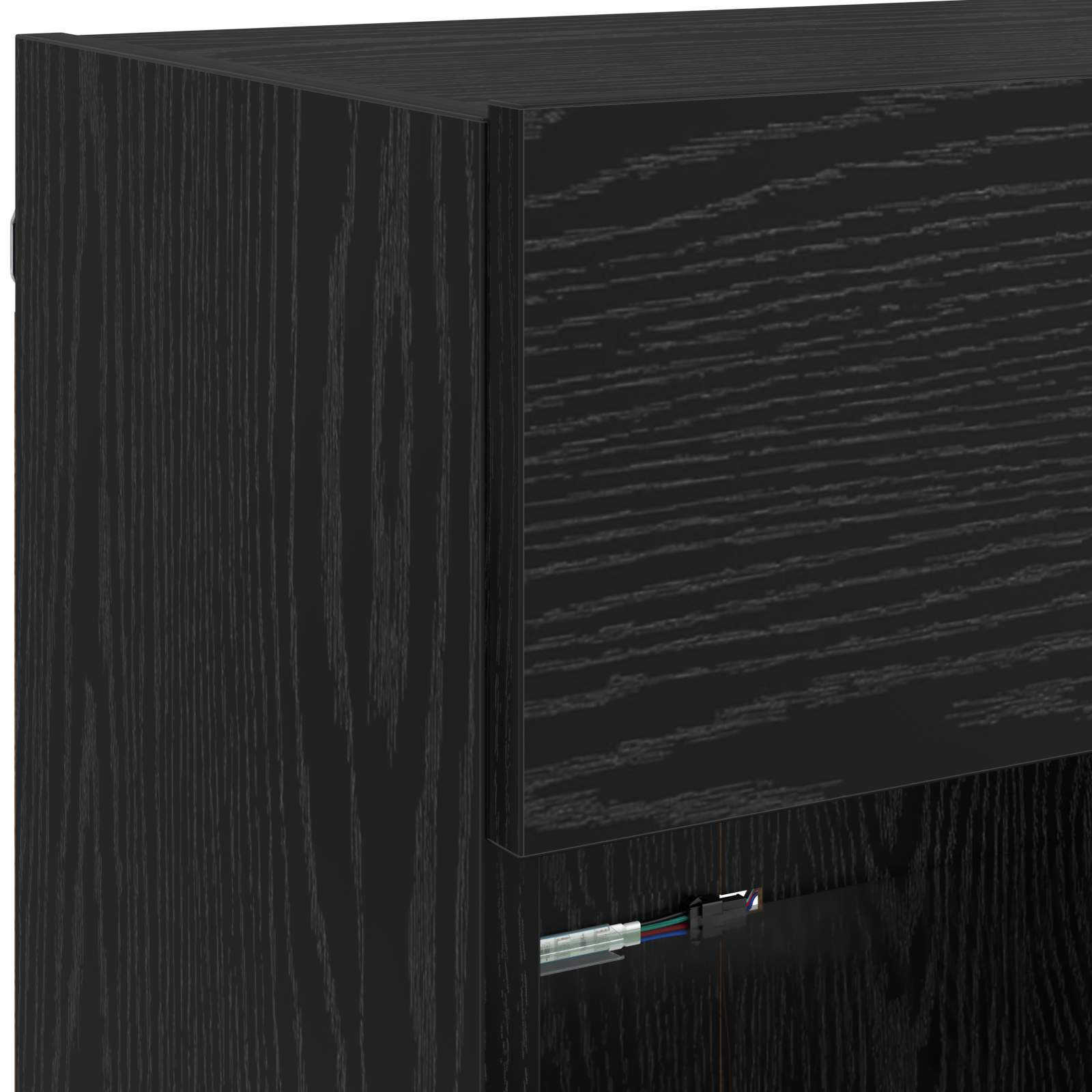 TV-Wandschrank mit LED Schwarz Eichen-Optik 98,5 x 30 x 60,5 cm