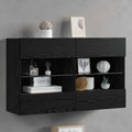 TV-Wandschrank mit LED Schwarz Eichen-Optik 98,5 x 30 x 60,5 cm
