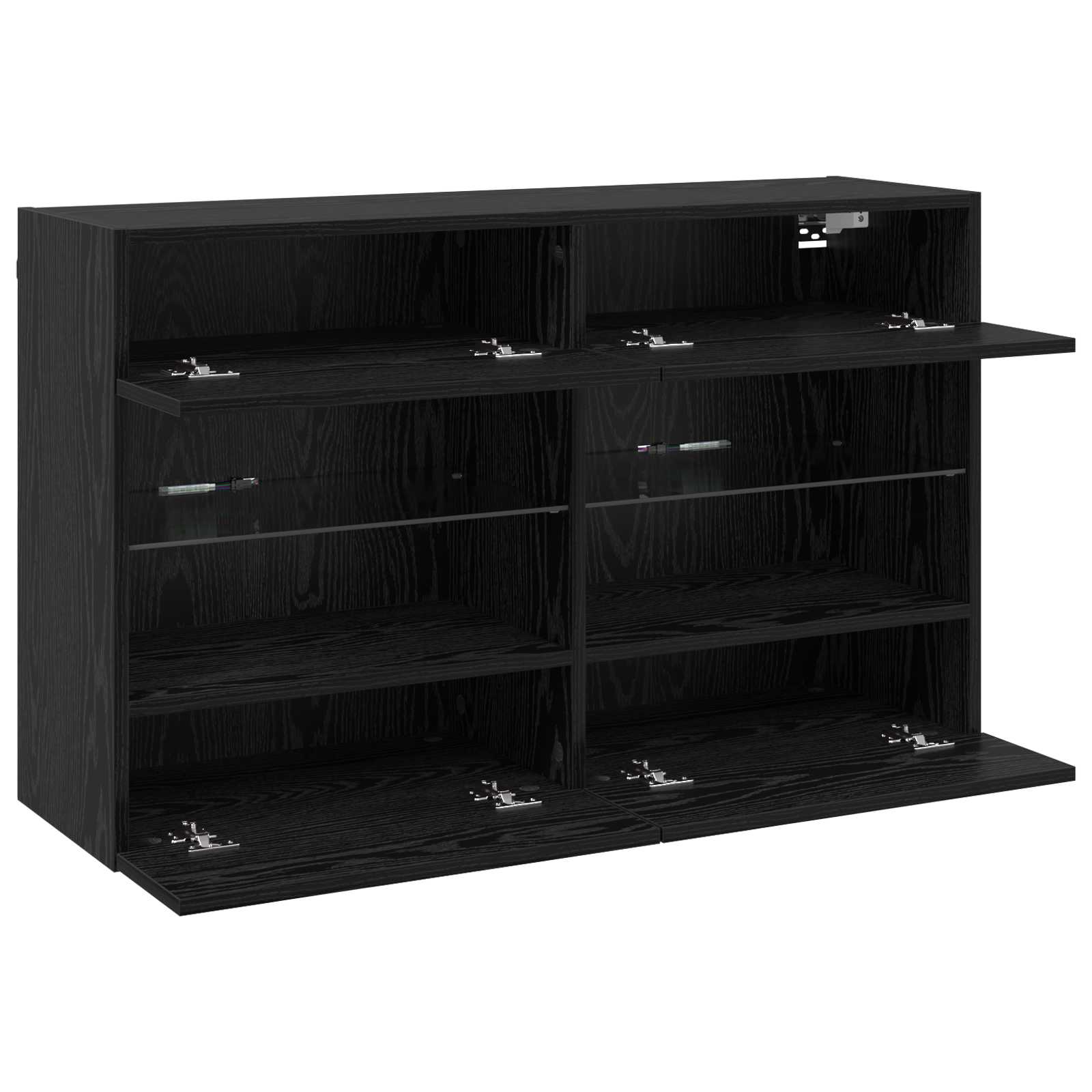 TV-Wandschrank mit LED Schwarz Eichen-Optik 98,5 x 30 x 60,5 cm