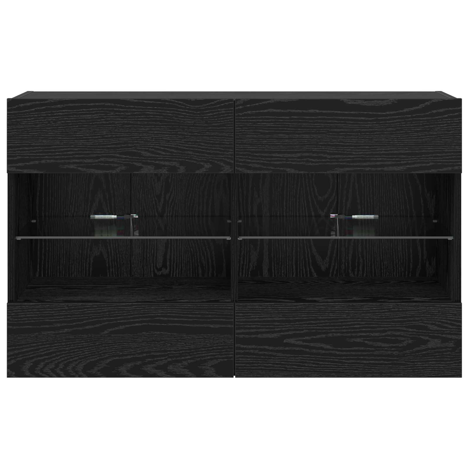 TV-Wandschrank mit LED Schwarz Eichen-Optik 98,5 x 30 x 60,5 cm