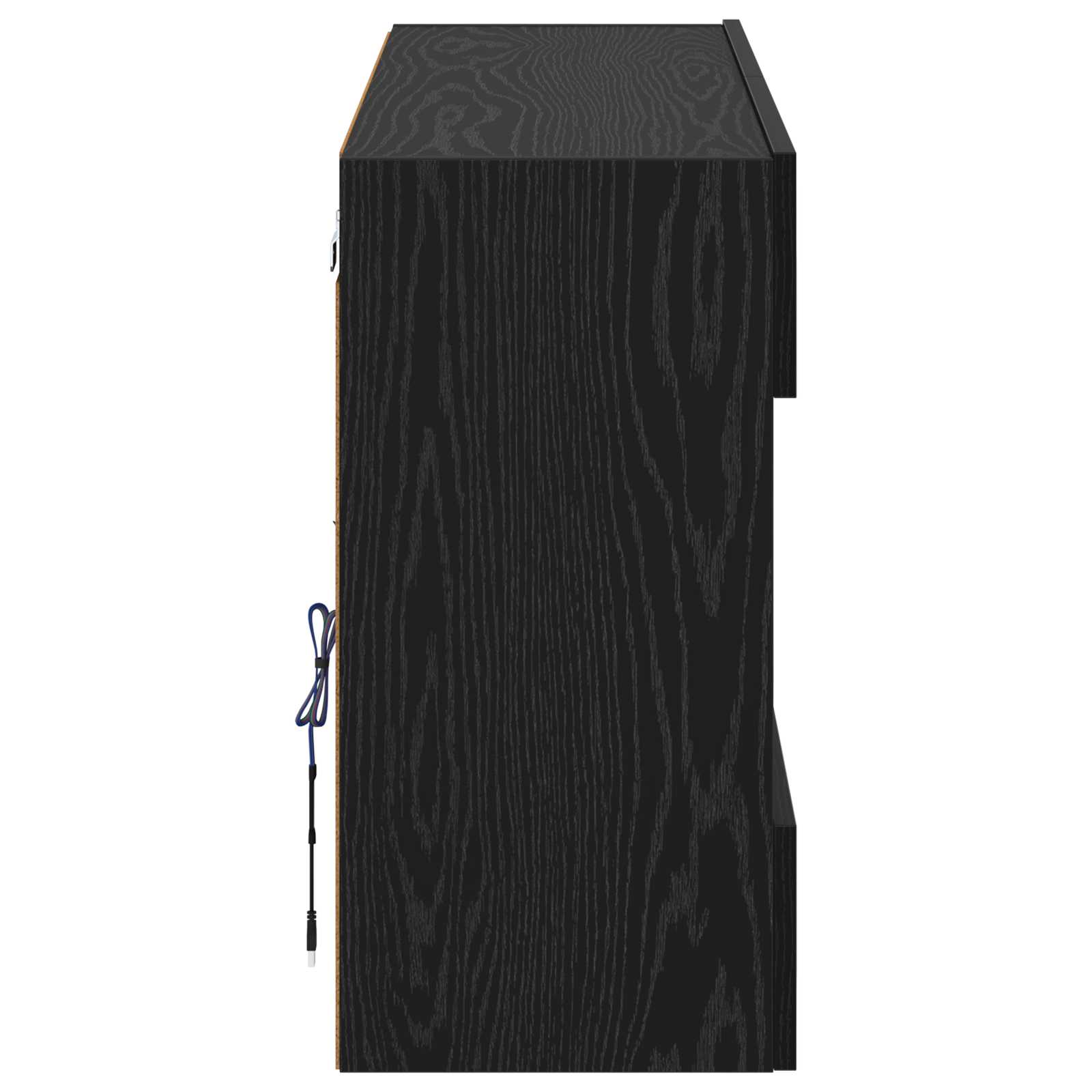 TV-Wandschrank mit LED Schwarz Eichen-Optik 98,5 x 30 x 60,5 cm