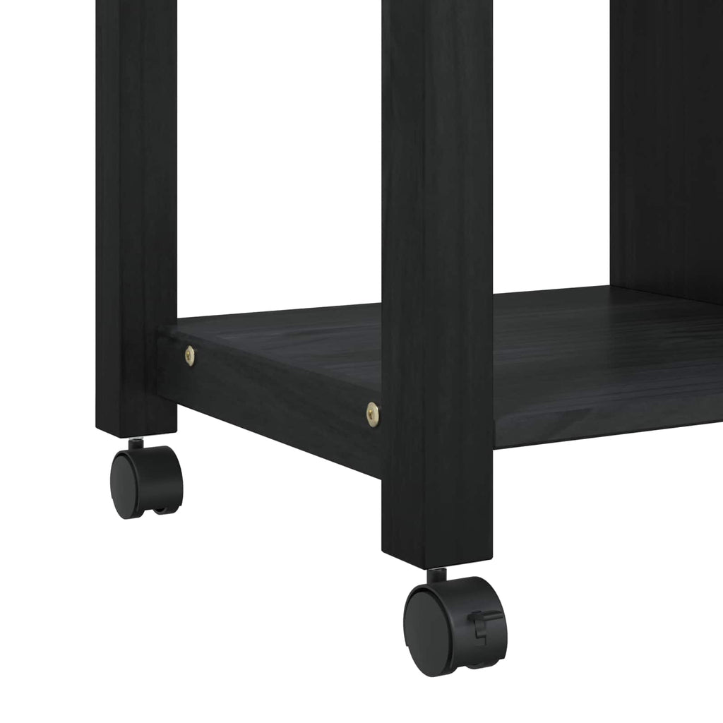 Küchentrolley MONZA Schwarz 84 x 40 x 88,5 cm Massivholz Kiefer
