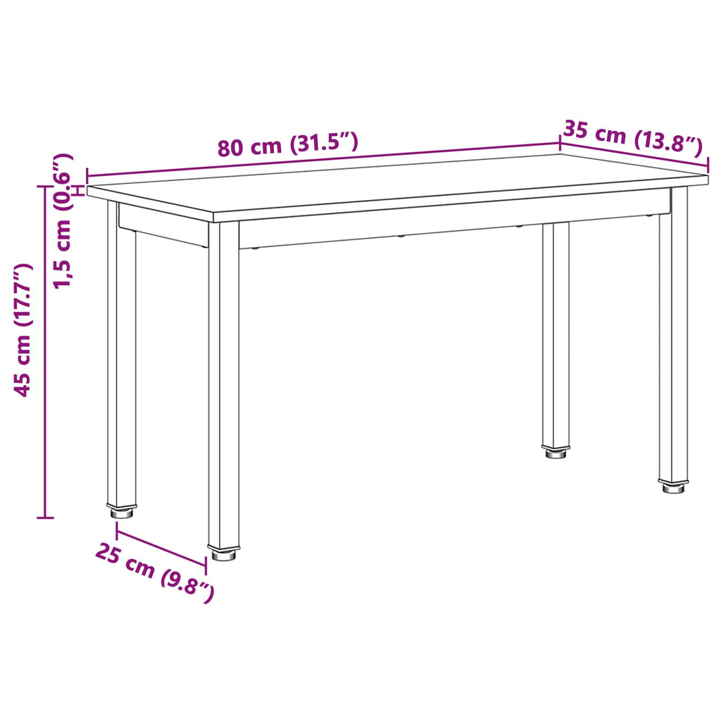 Bank Natur 80 x 35 x 45 cm Massives Kiefernholz