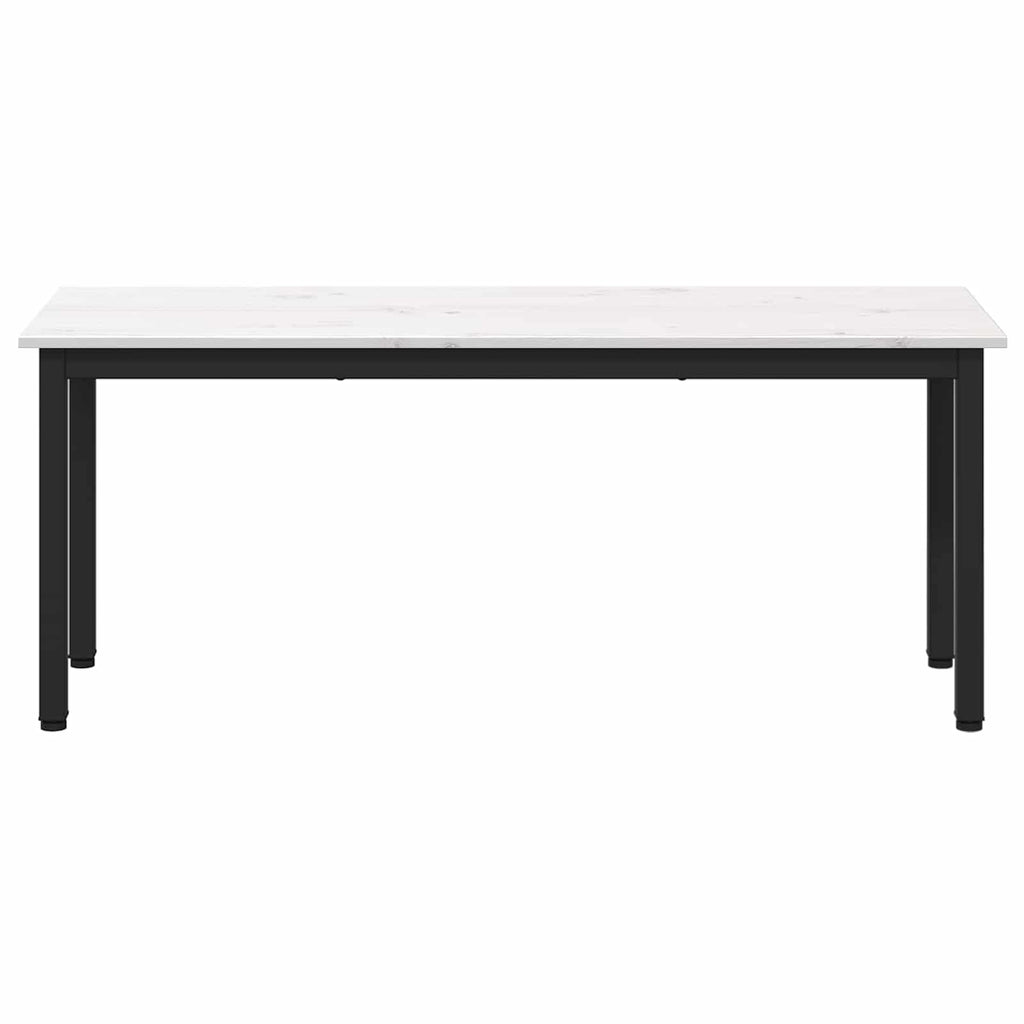 Bank Weiß 110 x 35 x 45 cm Massives Kiefernholz