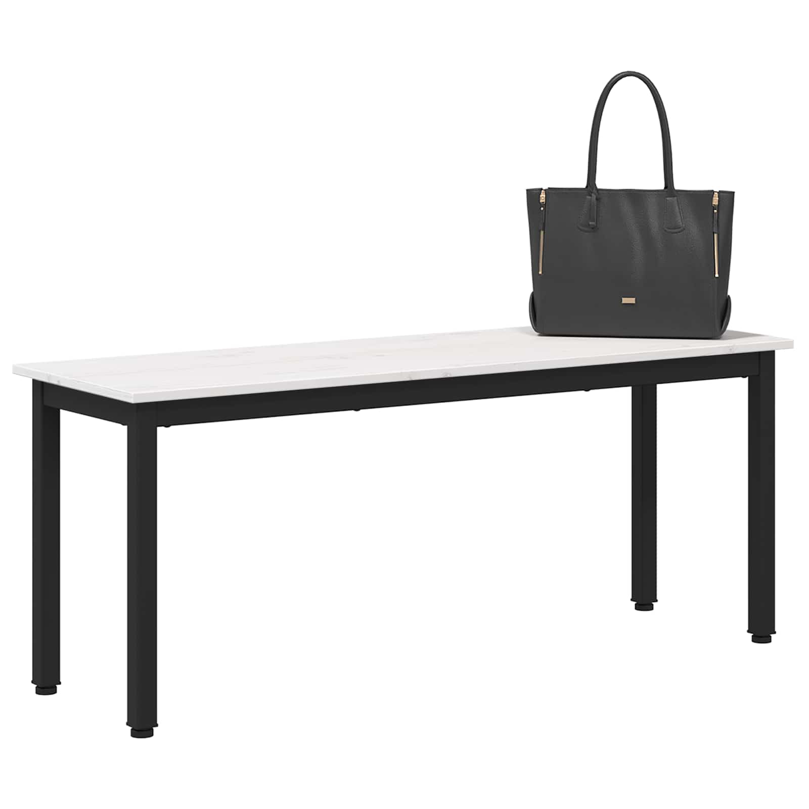Bank Weiß 110 x 35 x 45 cm Massives Kiefernholz