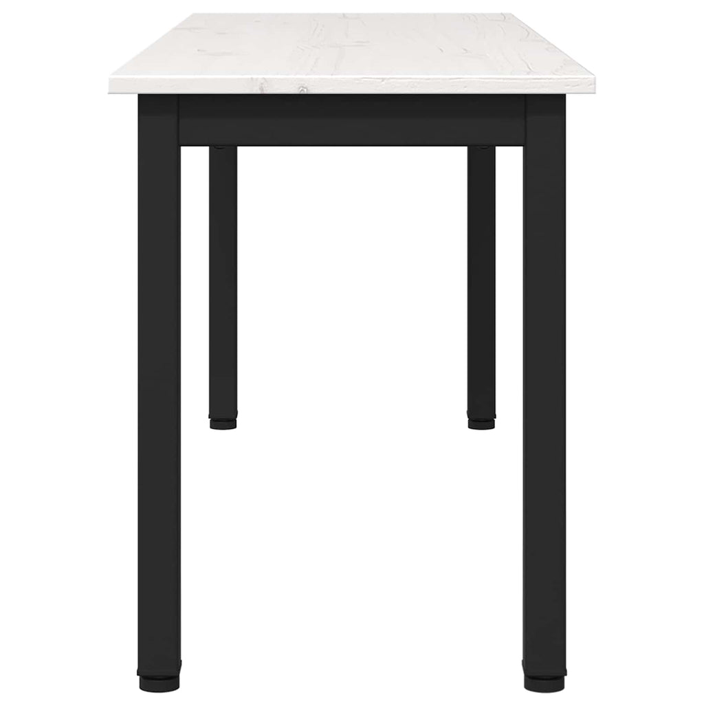 Bank Weiß 110 x 35 x 45 cm Massives Kiefernholz