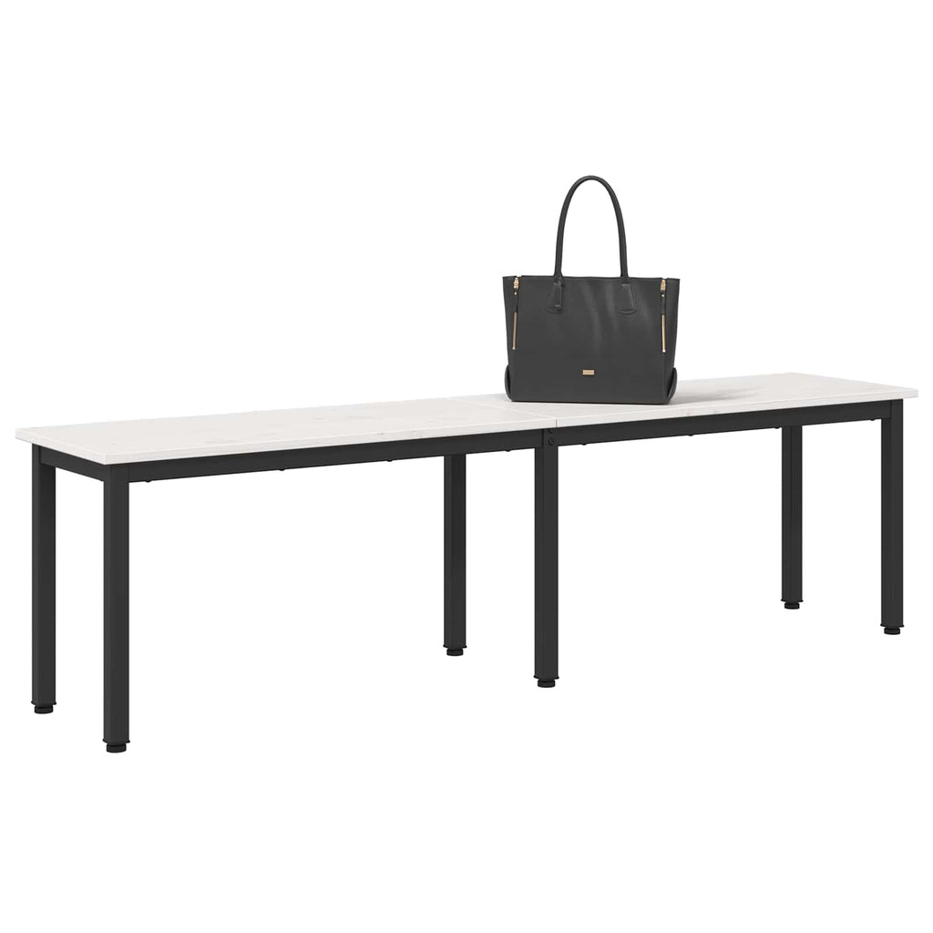 Bank Weiß 160 x 35 x 45 cm Massives Kiefernholz