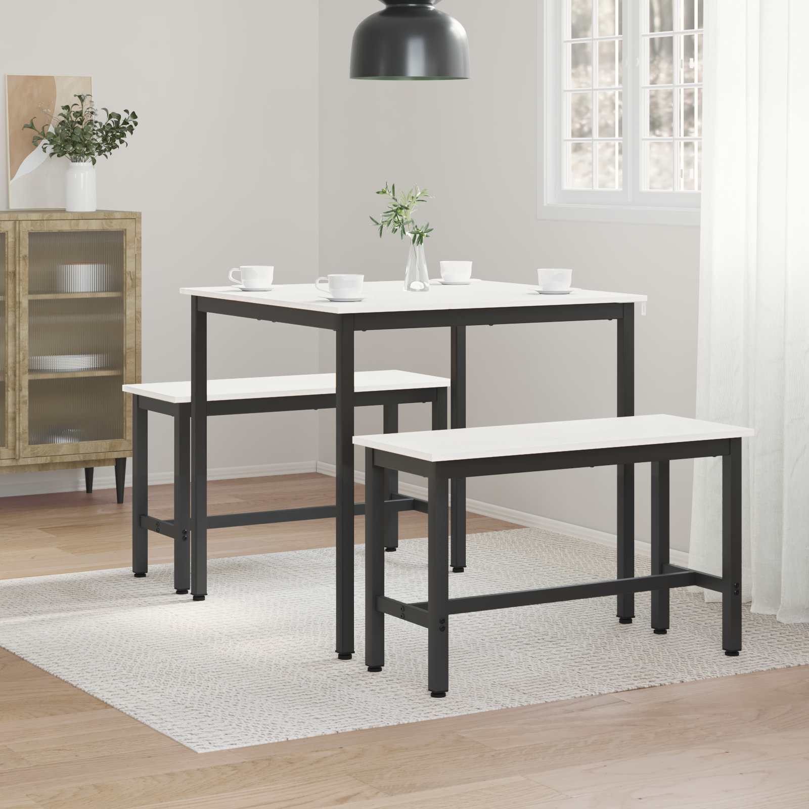 Esstisch Weiß 80 x 80 x 75 cm Massives Kiefernholz