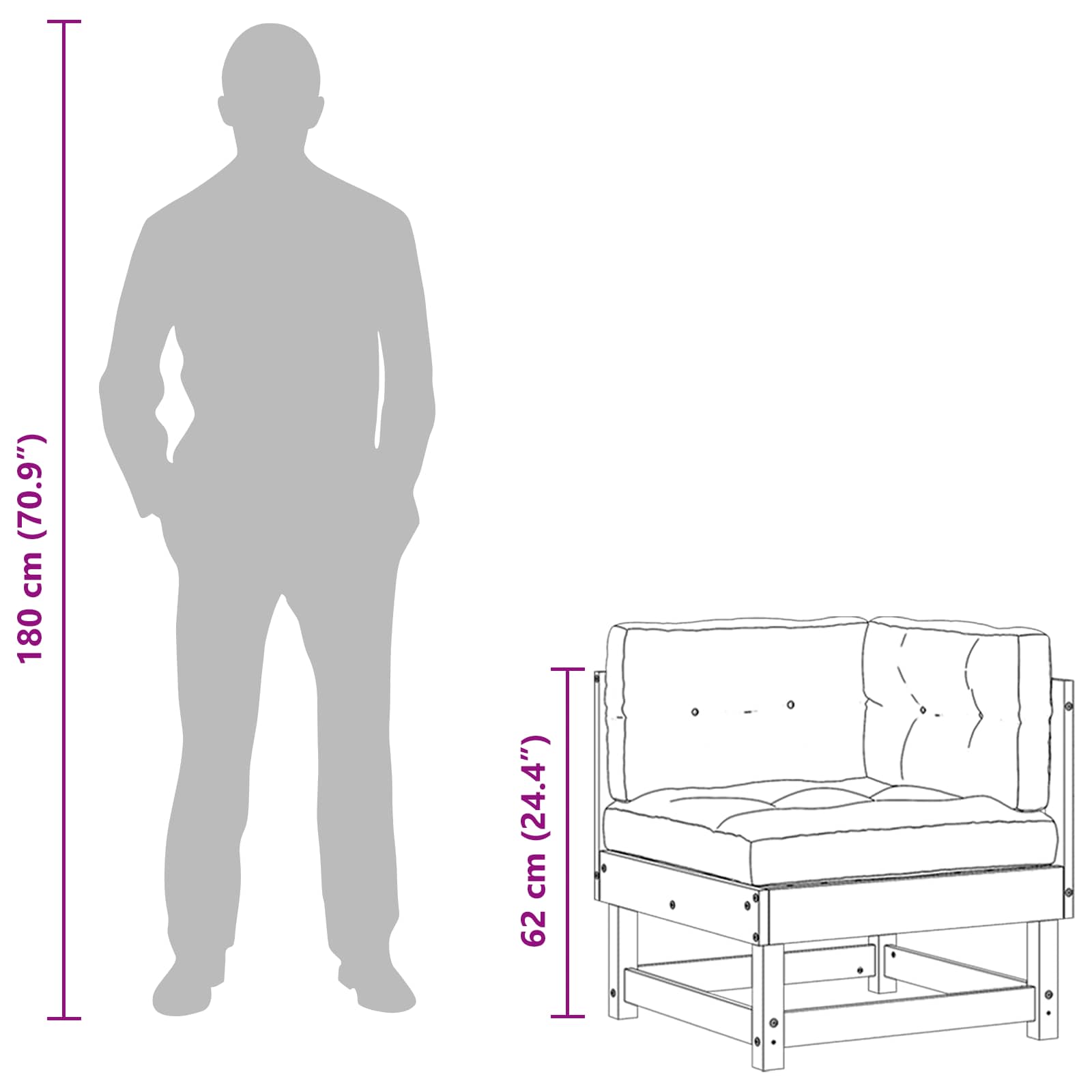 Gartenecksofa Massives Kiefernholz Wachsboden Kiefer
