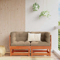 2 pcs Gartenecksofa Massives Kiefernholz Wachsbraun