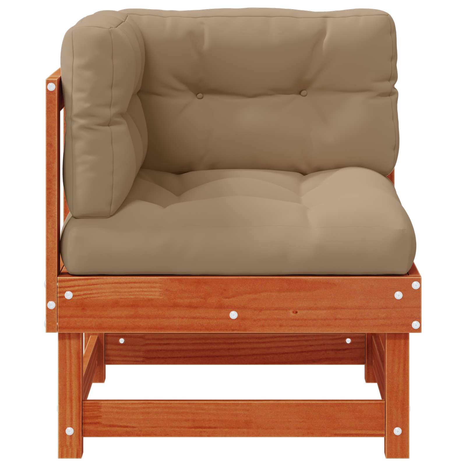 2 pcs Gartenecksofa Massives Kiefernholz Wachsbraun