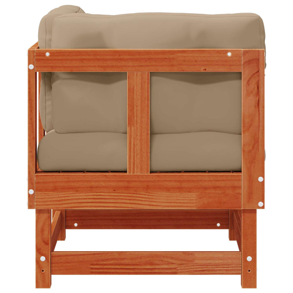 2 pcs Gartenecksofa Massives Kiefernholz Wachsbraun