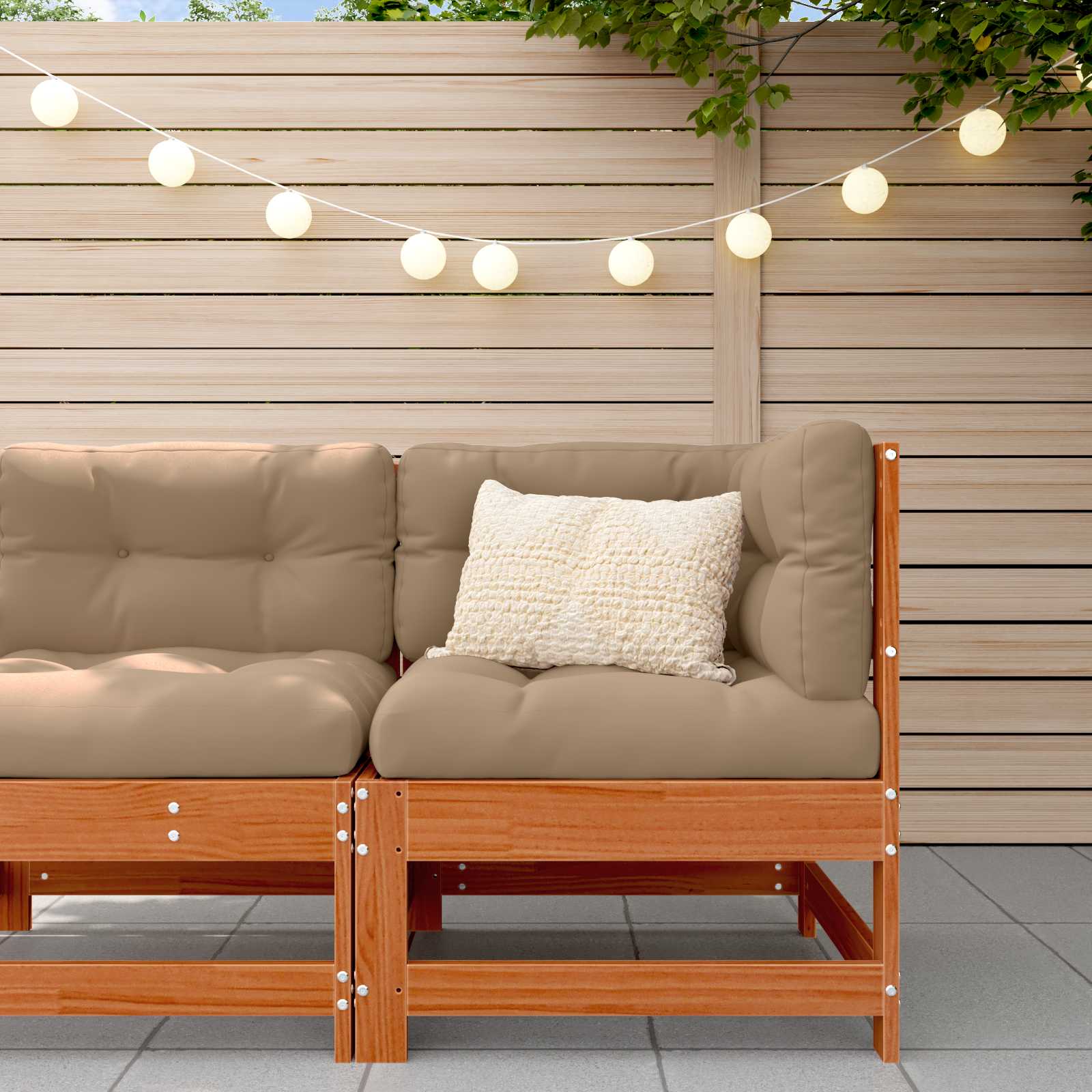 Gartenecksofa Massives Kiefernholz Wachsbraun 62 x 62 x 70,5 cm