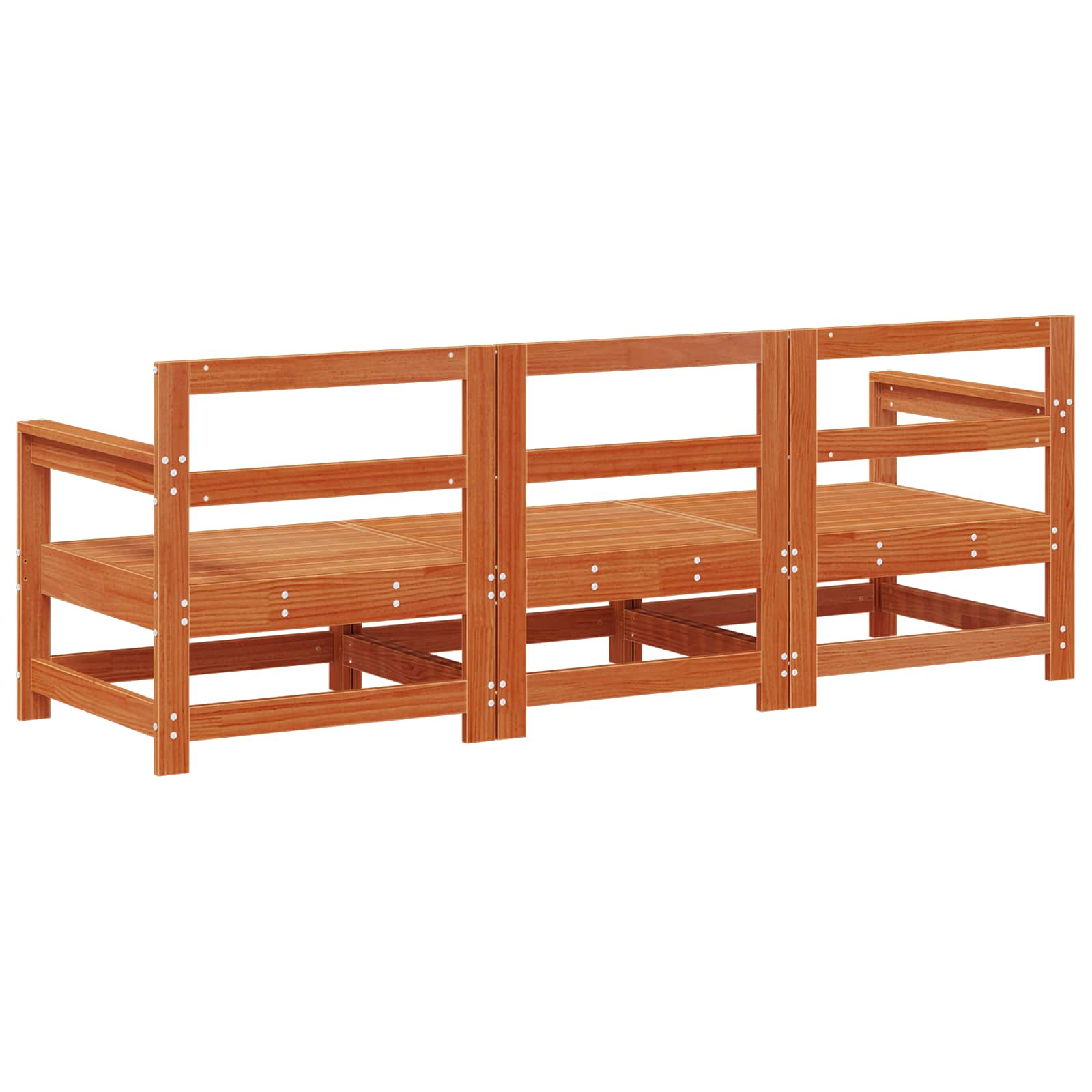 Sectional Sofa Einheiten 3 Stück Wachsbraun
