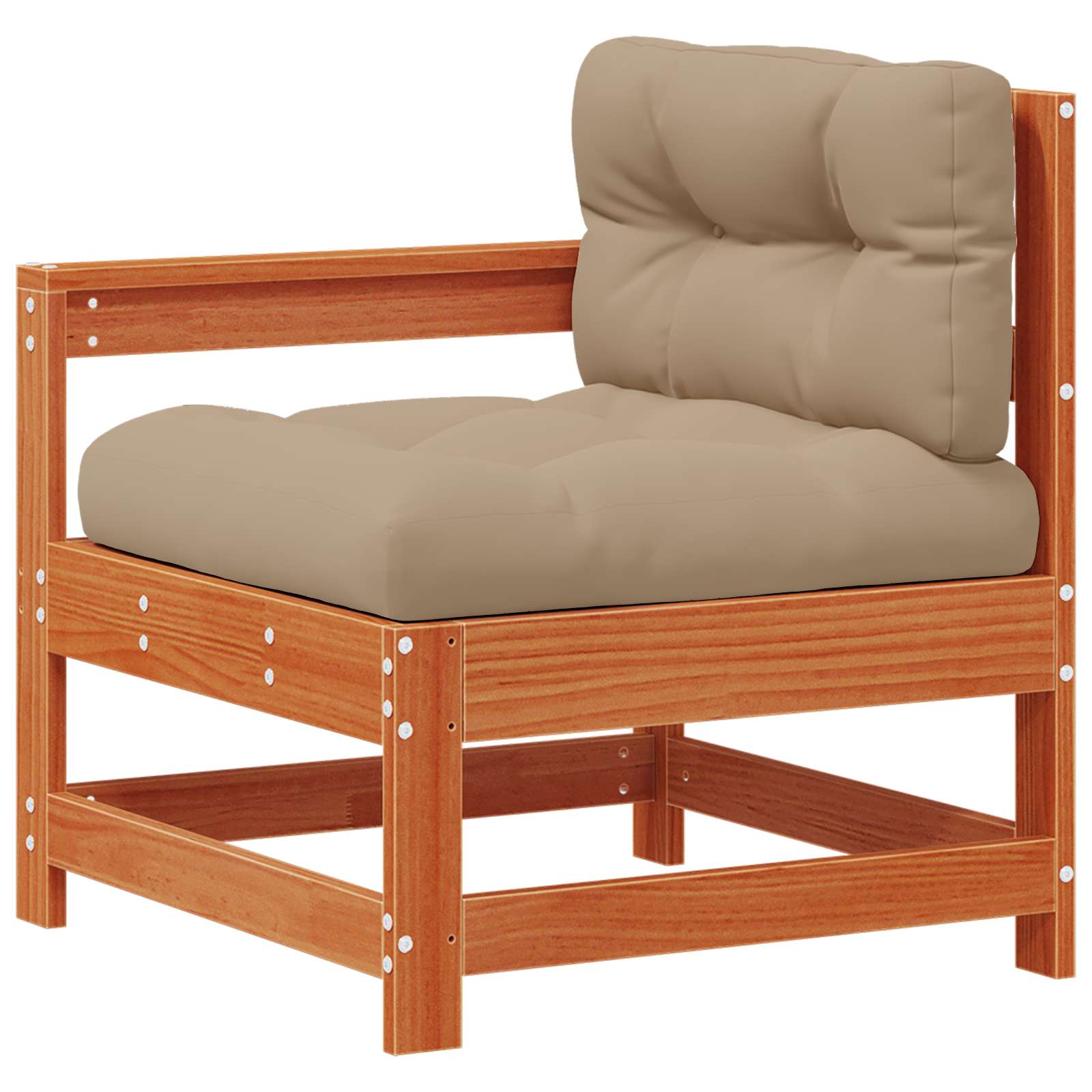 Gartenecksofa Massives Kiefernholz Wachsbraun