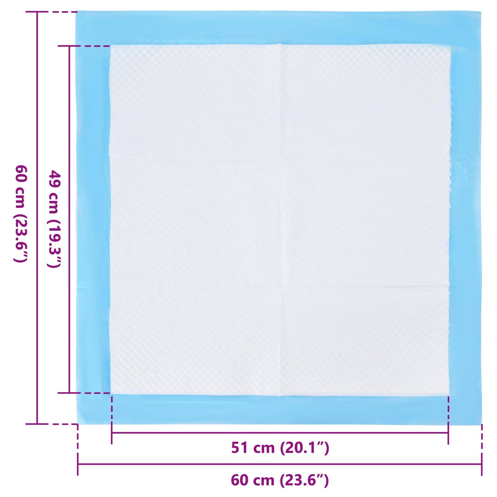 Vliesstoff Haustier Trainingspad 50 pcs 60 x 60 cm Vliesstoff