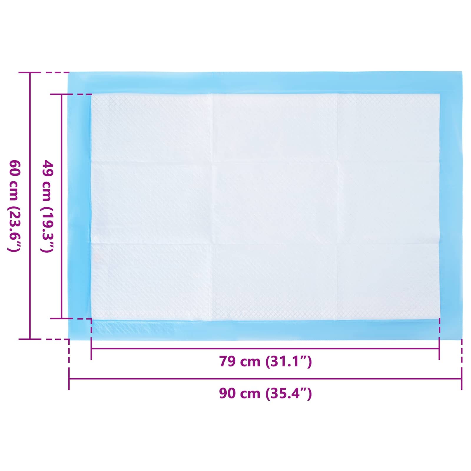 Vliesstoff Haustier Trainingspad 50 pcs 90 x 60 cm Vliesstoff