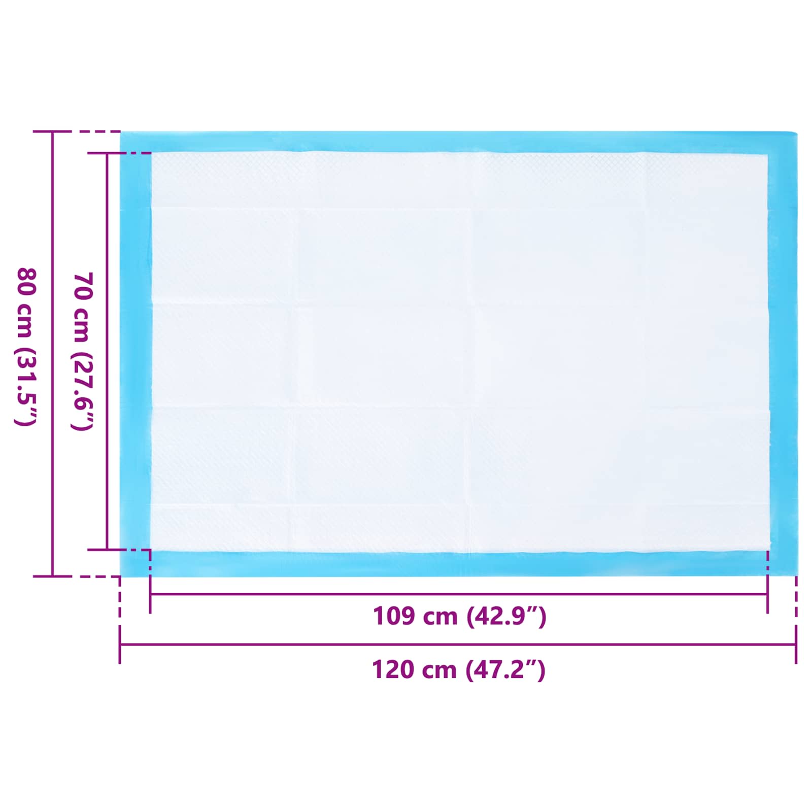 Vliesstoff Haustier Trainingspad 300 pcs 120 x 80 cm Vliesstoff