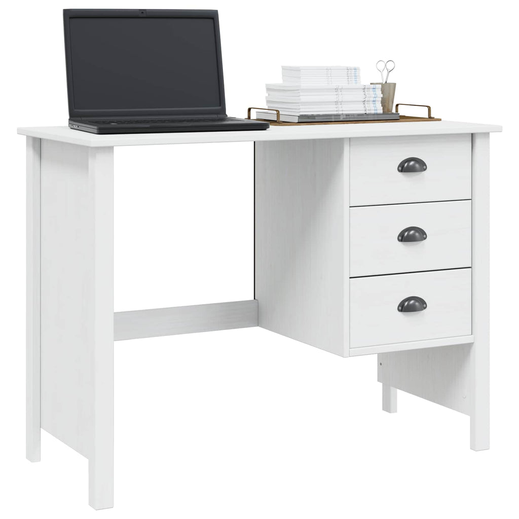 Schreibtisch mit Schubladen HILL Weiß 100 x 45 x 74 cm