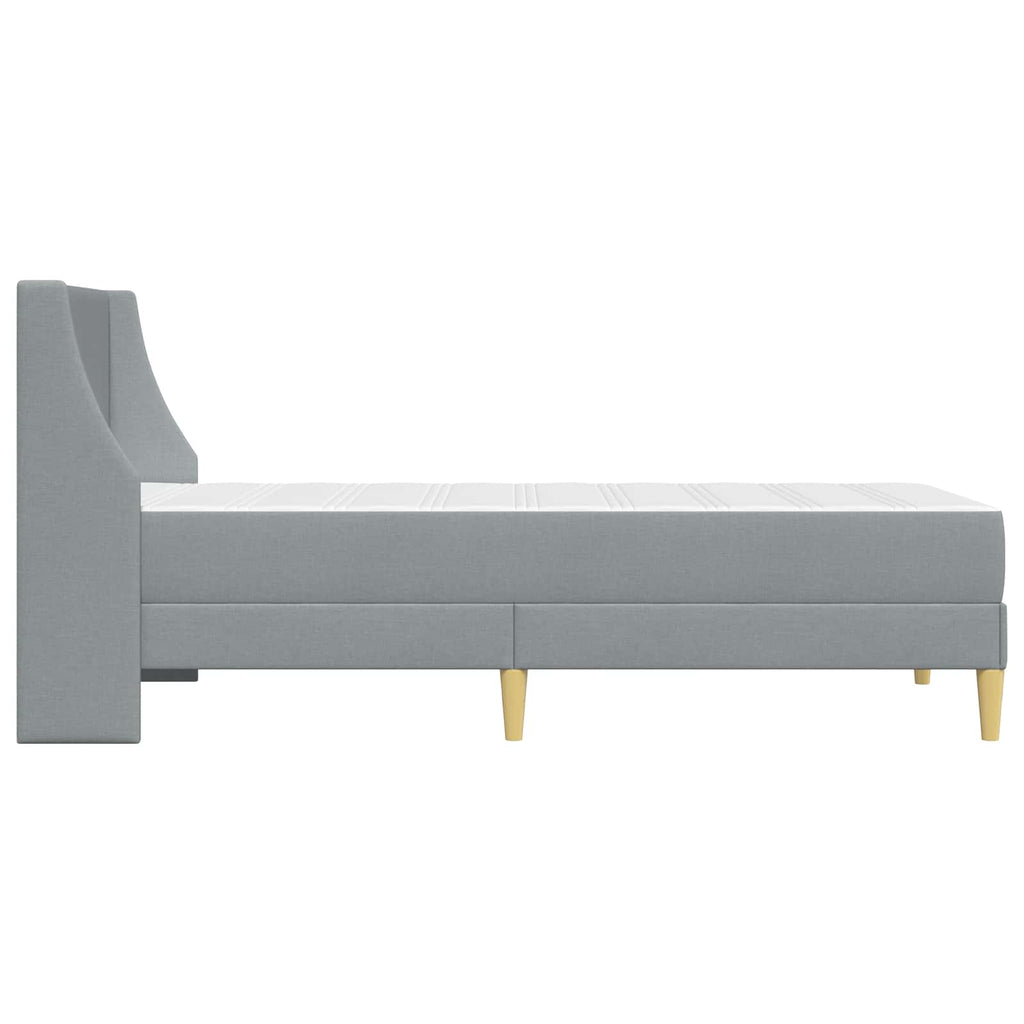 Bettgestell mit Matratze Hellgrau 80x 200 cm Polyester