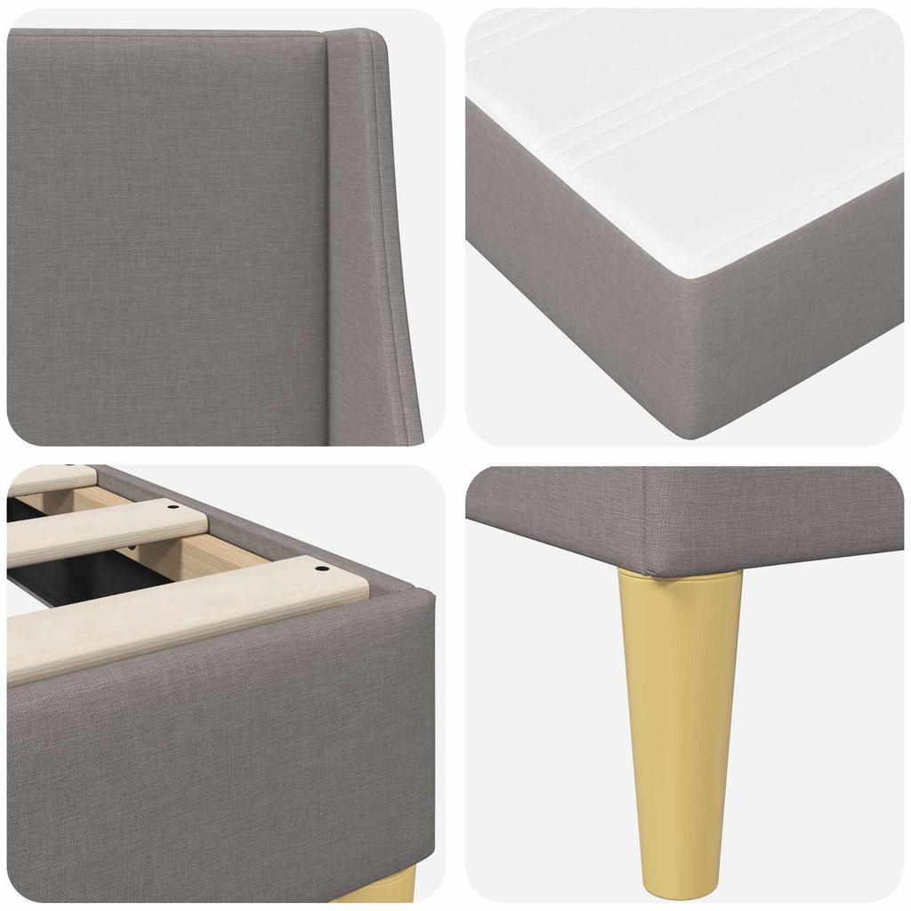 Bettgestell mit Matratze Taupe 80x 200 cm Polyester