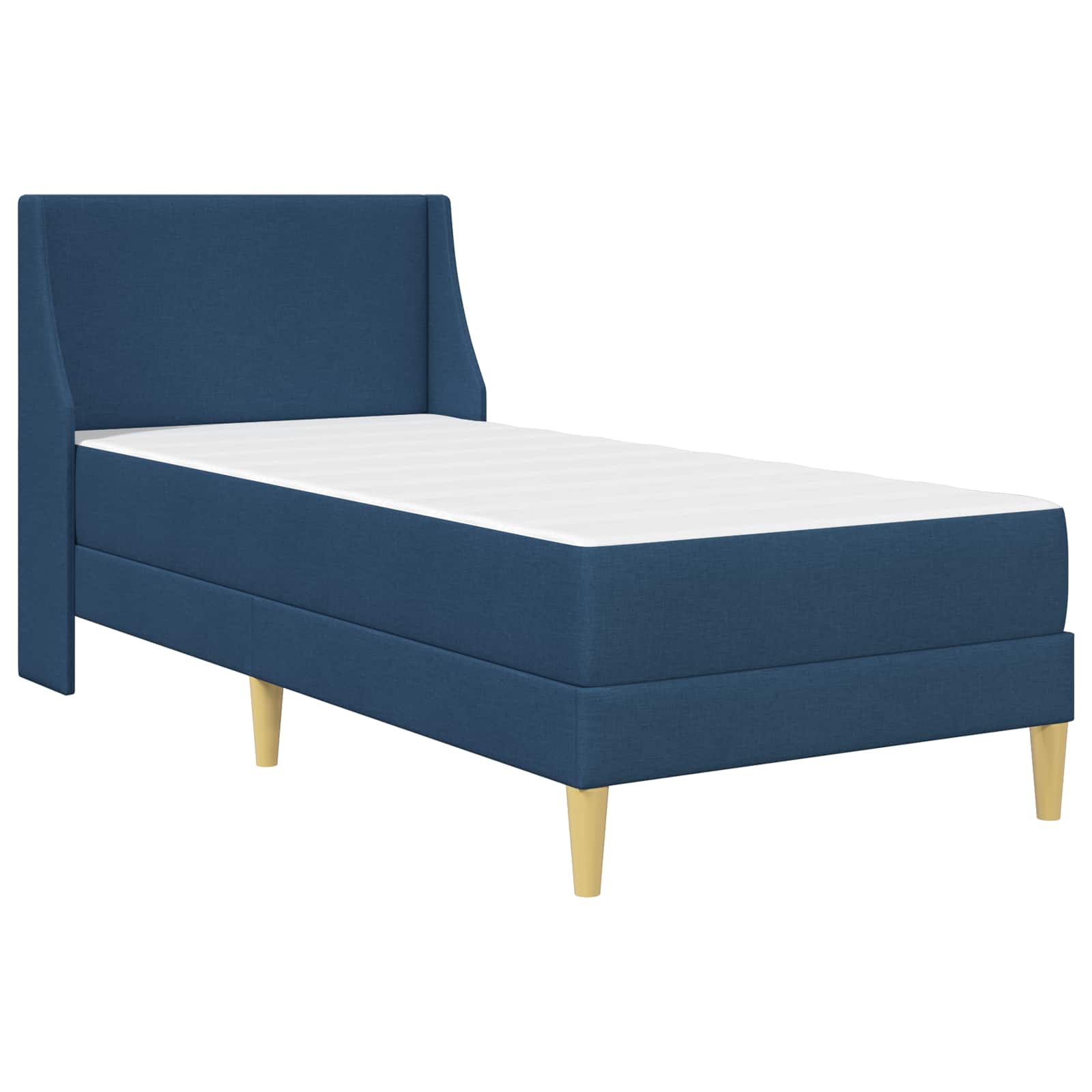 Bettgestell mit Matratze mit Kopfteil Blau 80x 200 cm Polyester