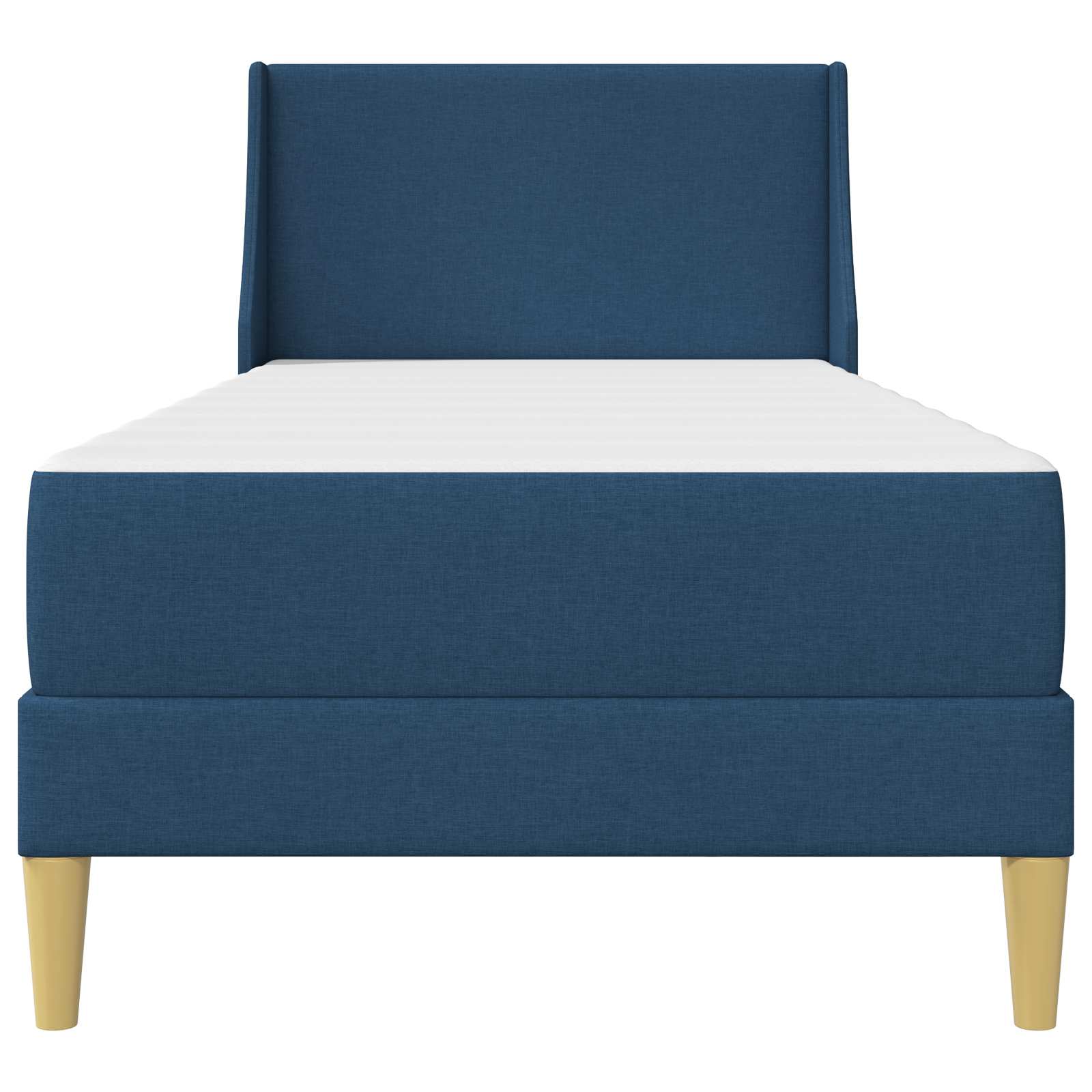 Bettgestell mit Matratze mit Kopfteil Blau 80x 200 cm Polyester