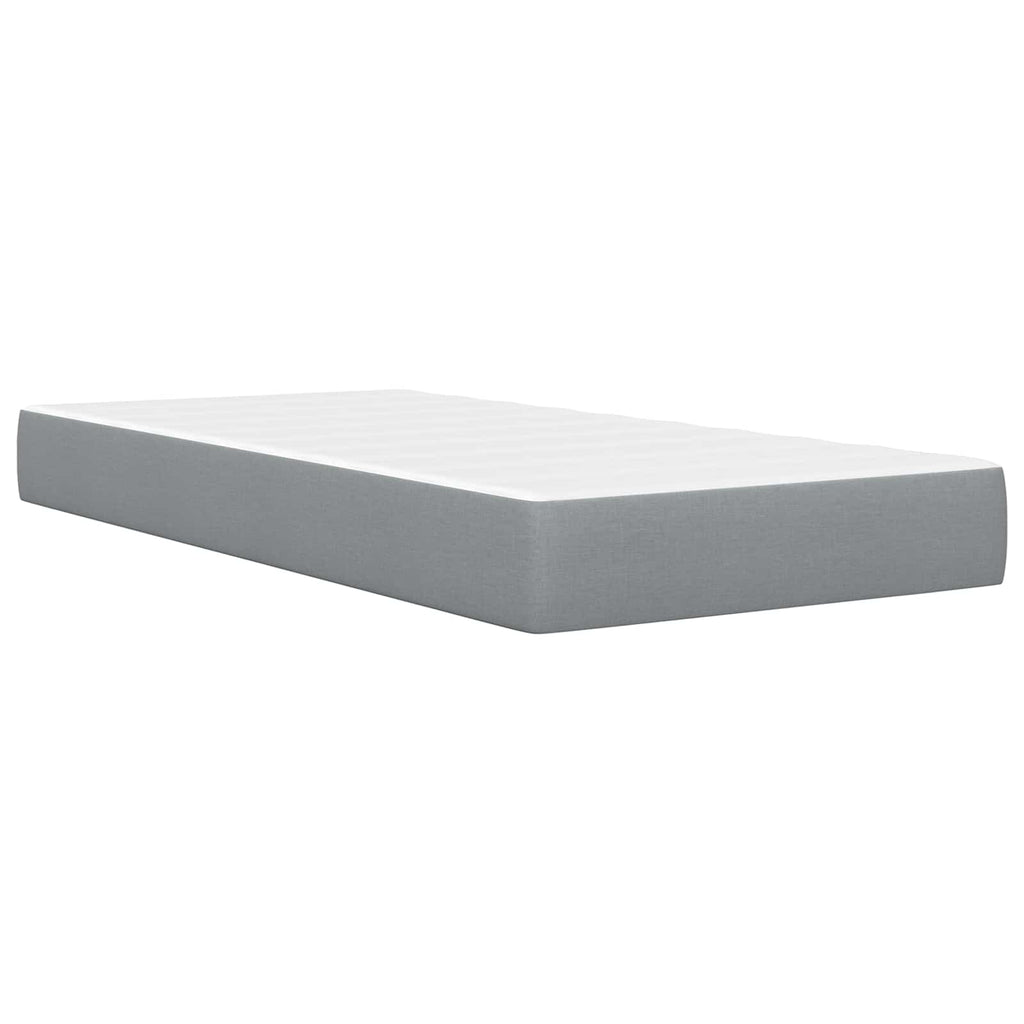 Bettgestell mit Matratze Hellgrau 90 x 200 cm Polyester