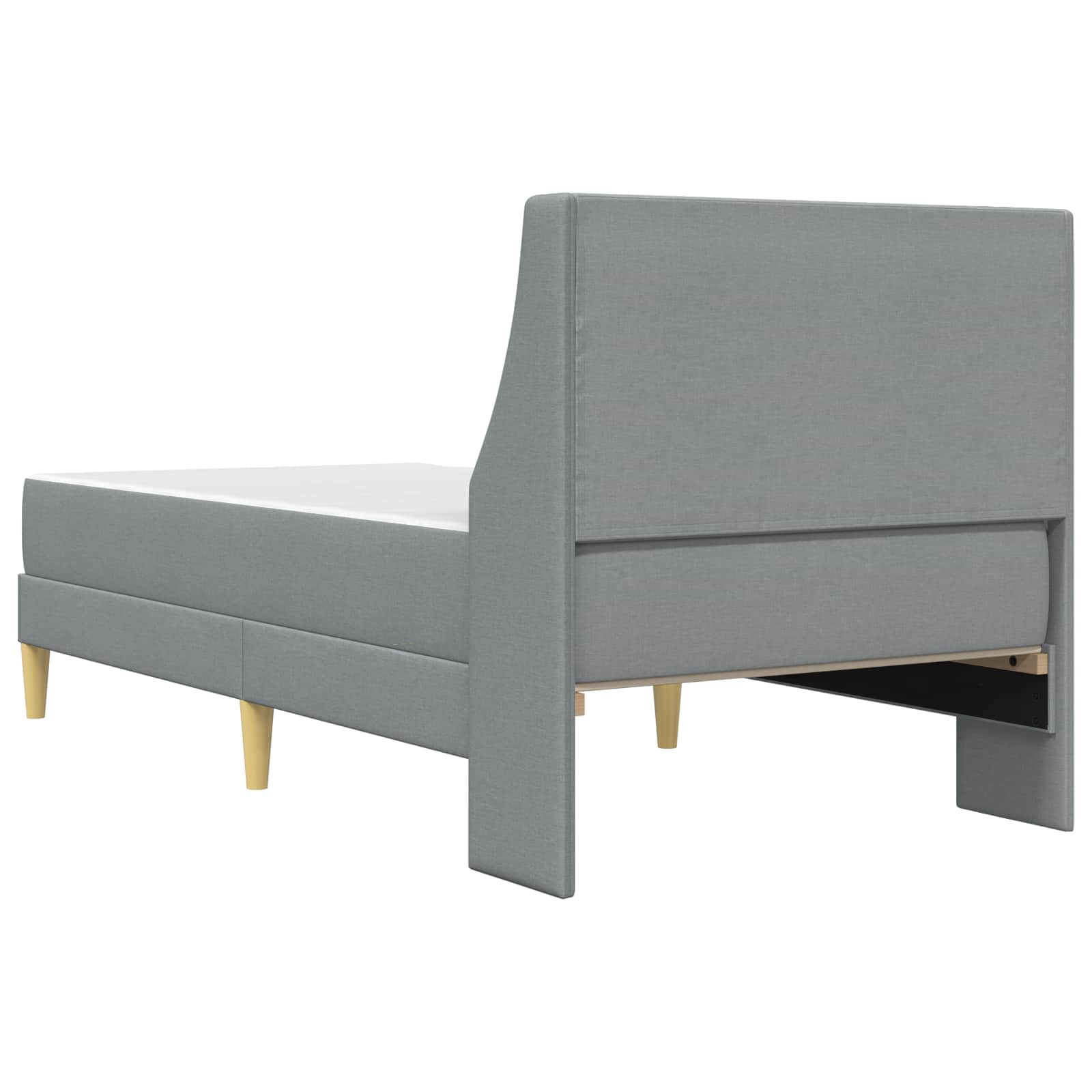 Bettgestell mit Matratze Hellgrau 90 x 200 cm Polyester