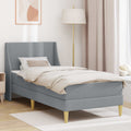 Bettgestell mit Matratze Hellgrau 100 x 200 cm Polyester