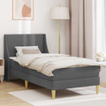 Bettgestell mit Matratze Dunkelgrau 100 x 200 cm Polyester