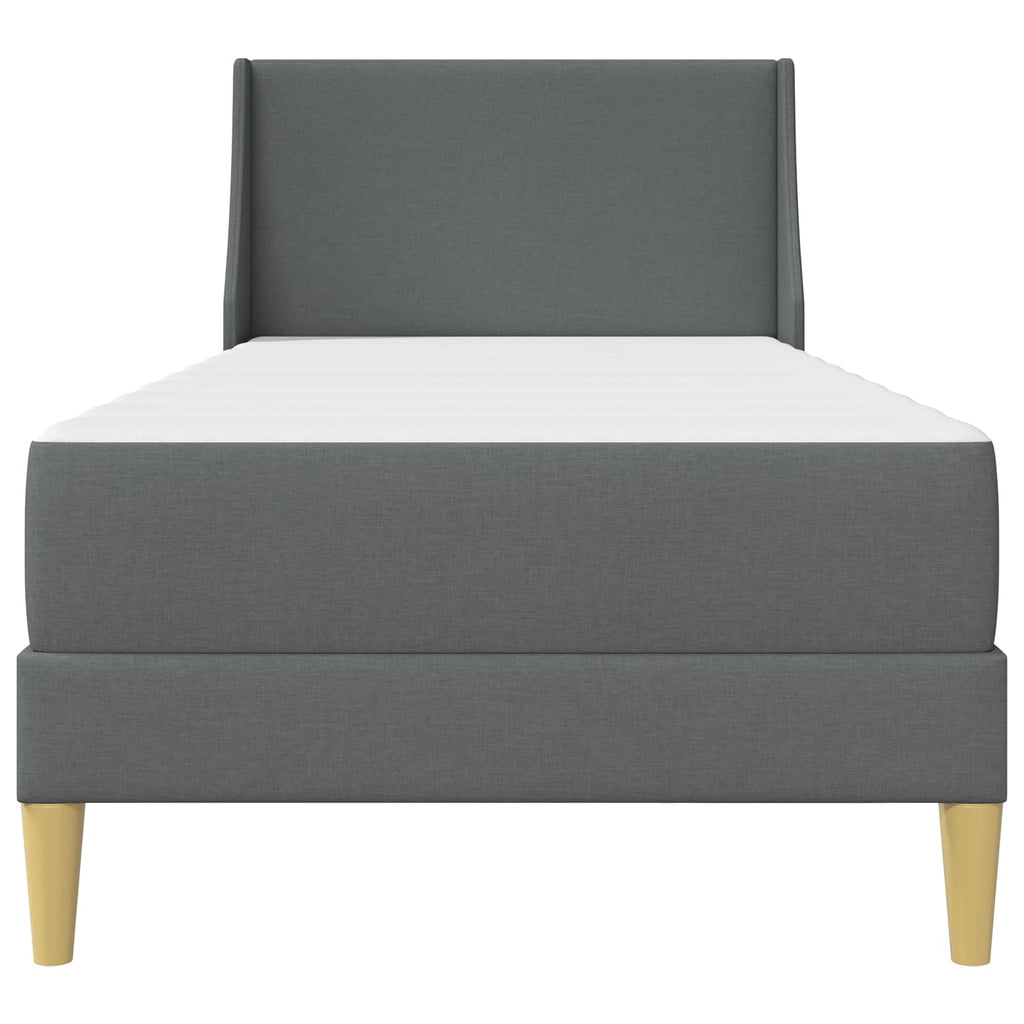 Bettgestell mit Matratze Dunkelgrau 100 x 200 cm Polyester