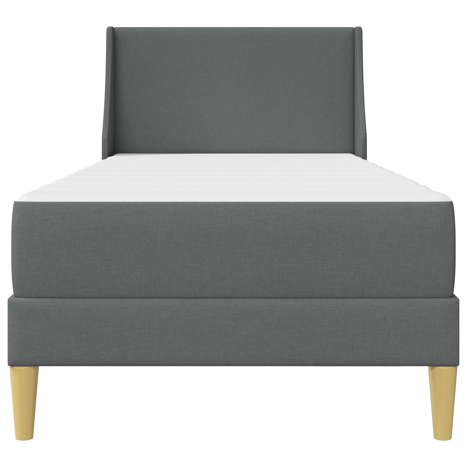 Bettgestell mit Matratze Dunkelgrau 100 x 200 cm Polyester