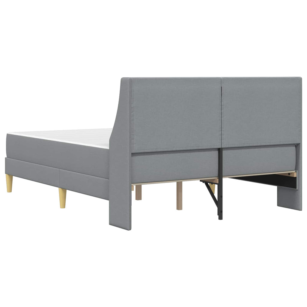Bettgestell mit Matratze Hellgrau 140 x 200 cm Polyester